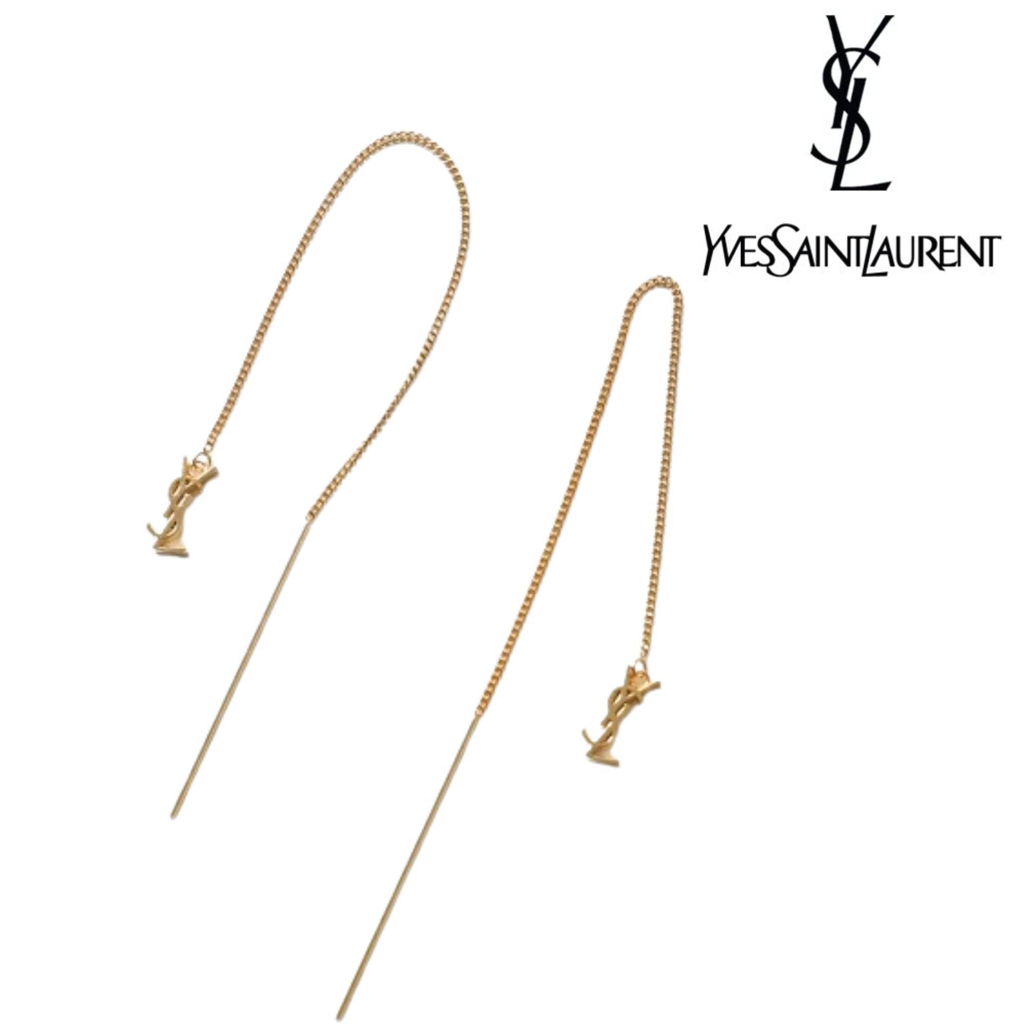 ★送料関税込★ YSLロングピアス オピウム 真鍮