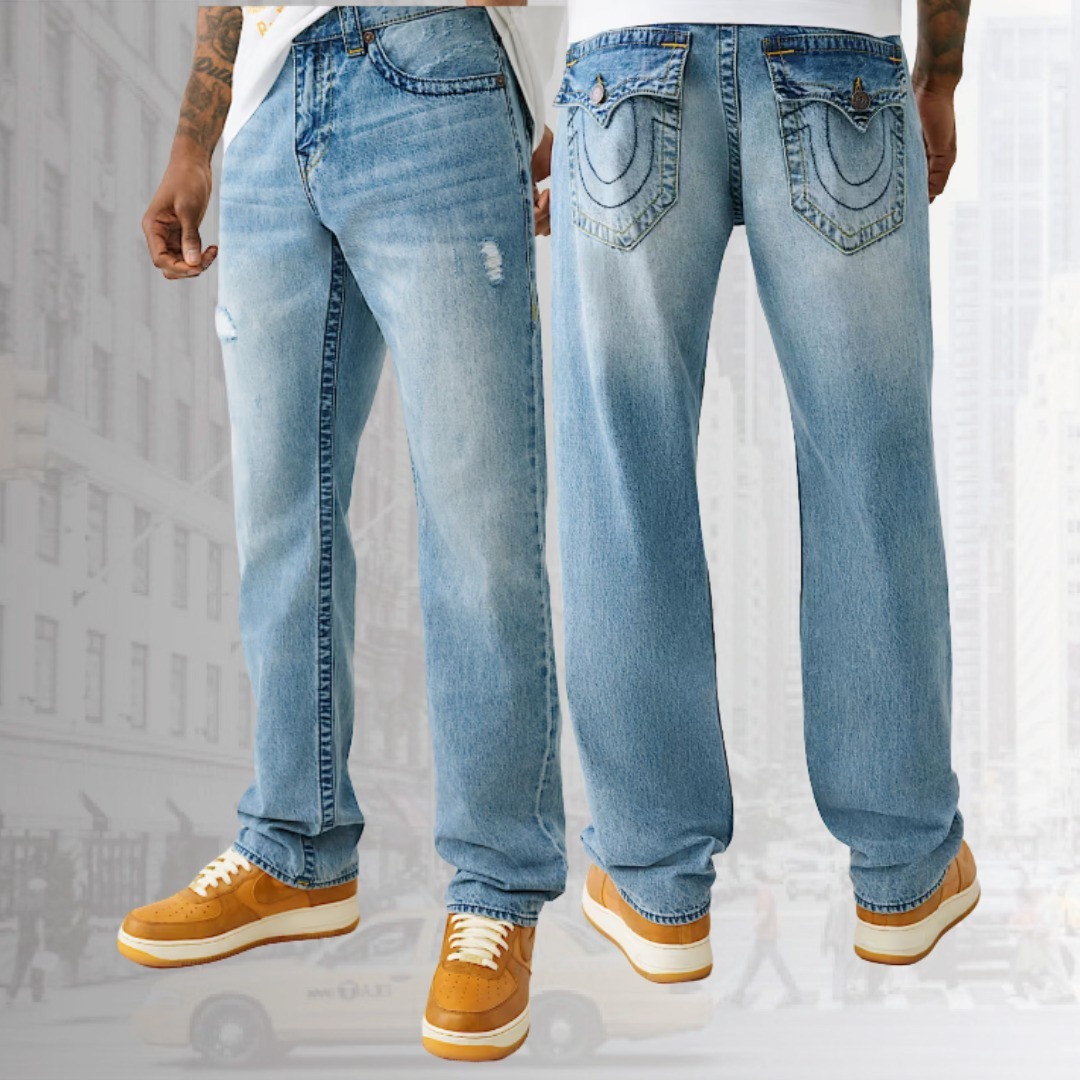 TRUE RELIGION ★ 定番の ウォッシュ ストレート デニム 人気