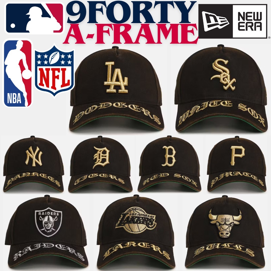 【海外限定】New Era 9FORTY A-Frame MLB NBA NFL Washed Gothic