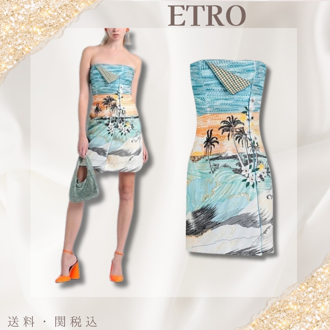 送料関税込【ETRO】ハワイアン チューブドレス