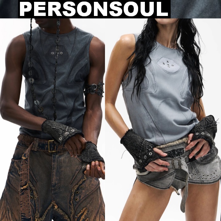 【関税/送料無料】PERSONSOUL*ストラクチャー タンクトップ