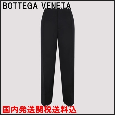 国内発 BOTTEGA VENETA ブラックウールクロップドパンツ