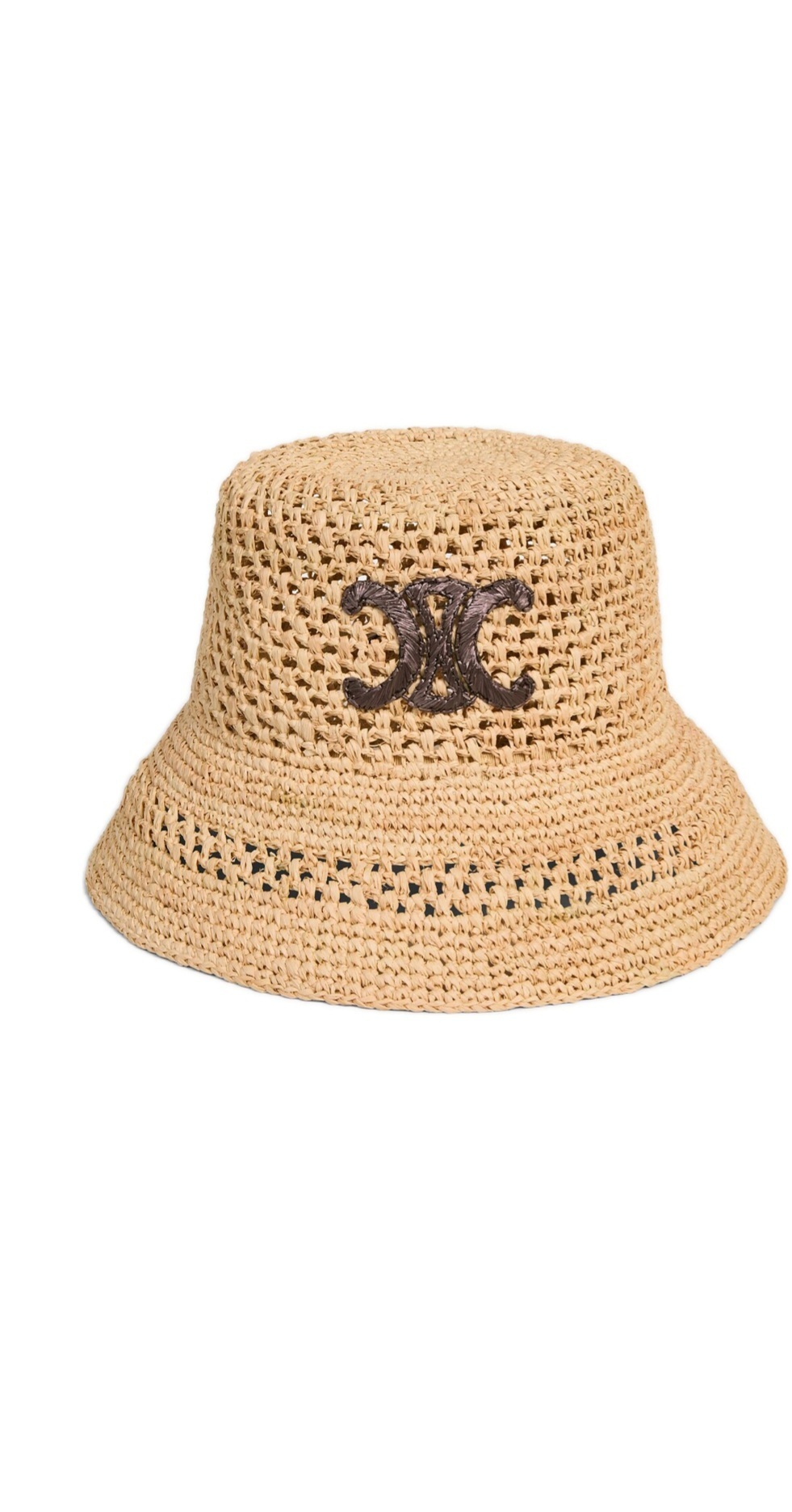 ハット CELINE Triomphe bucket hat in raffia