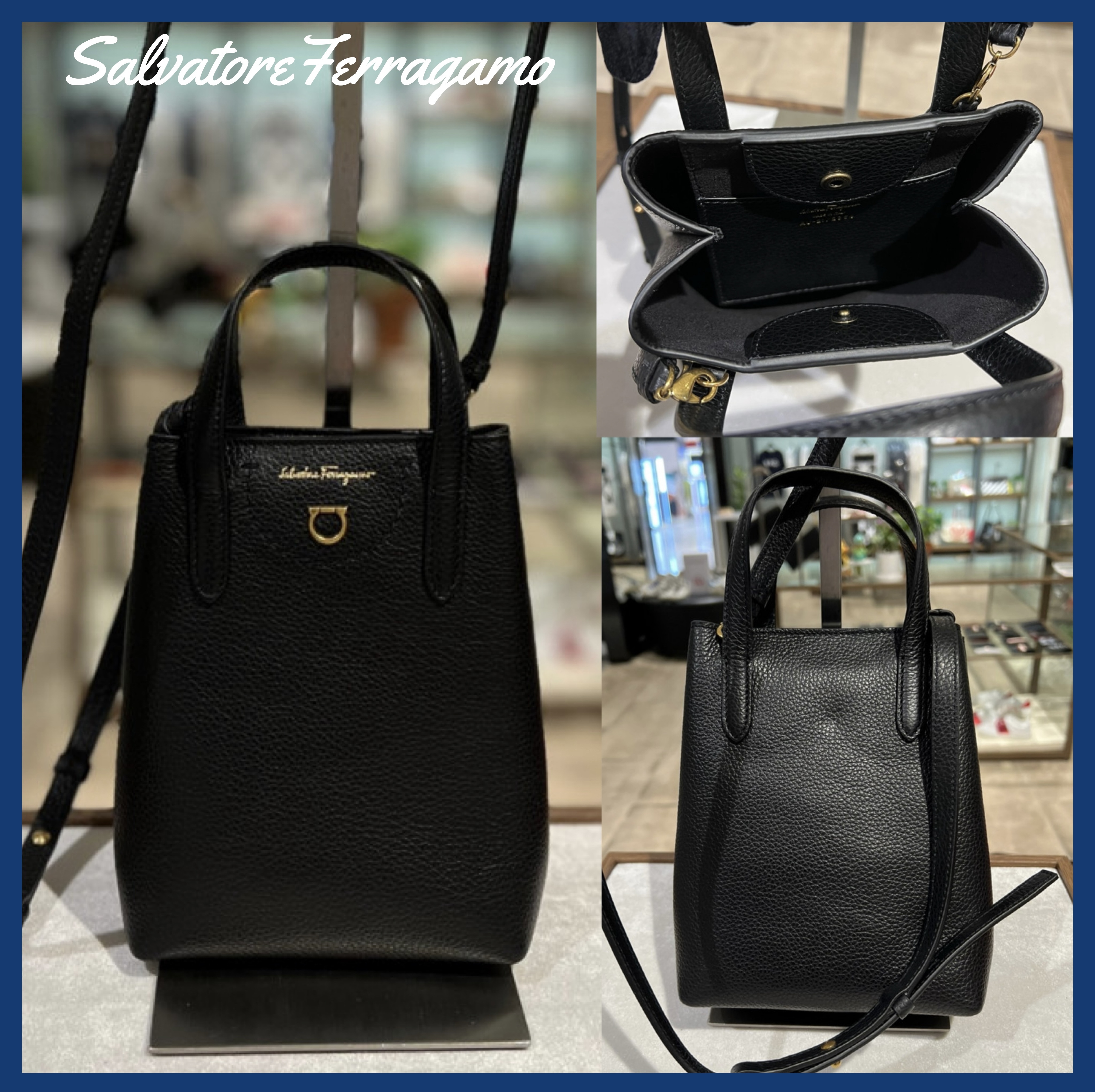 【関税込み】 ☆FERRAGAMO☆ ガンチーニ ミニ トートバッグ