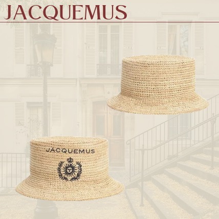 【JACQUEMUS】ロゴ刺繍入りラフィアフィッシャーマン ハット