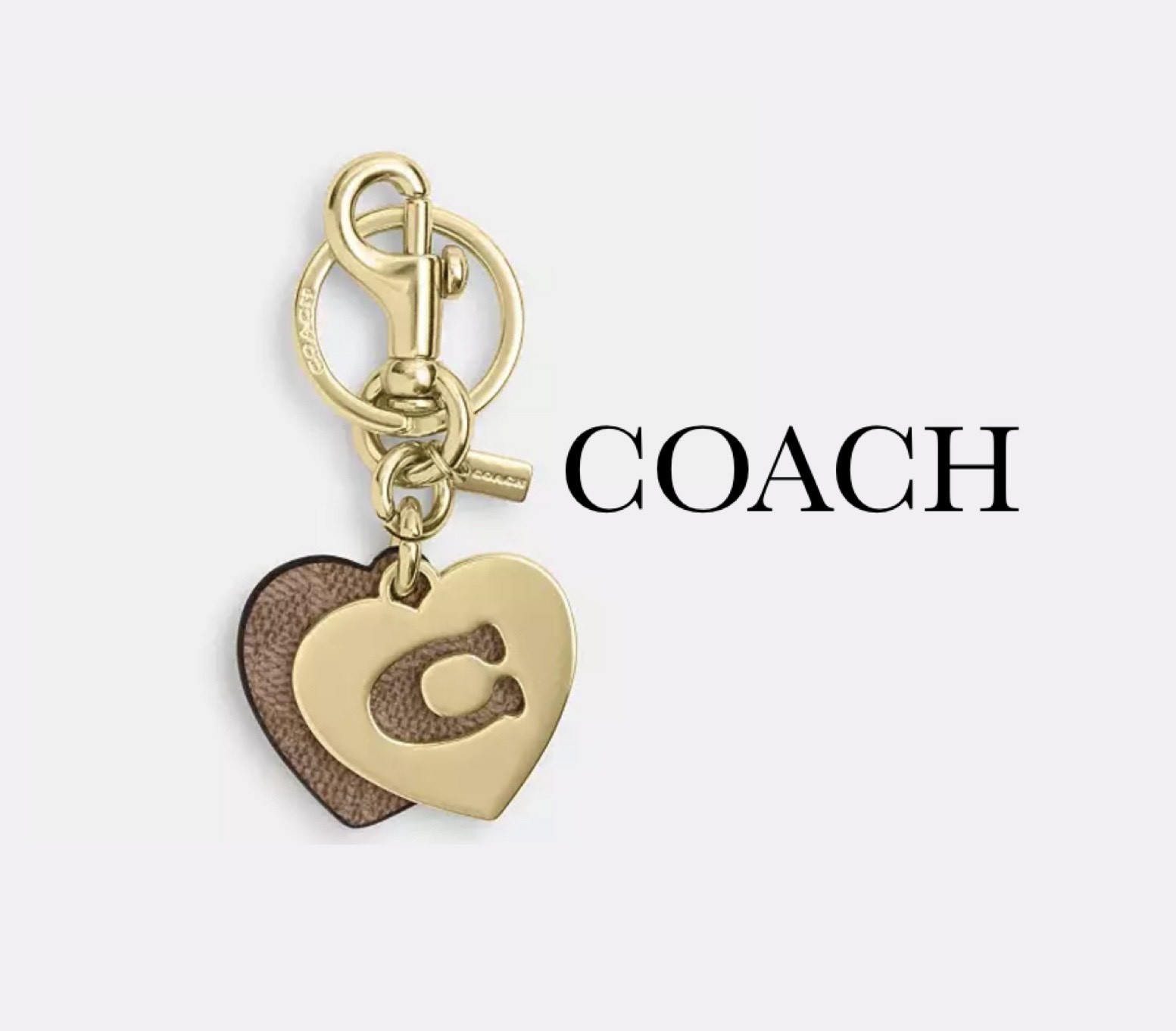 COACH ハート キー リング シグネチャー キャンバス チャーム