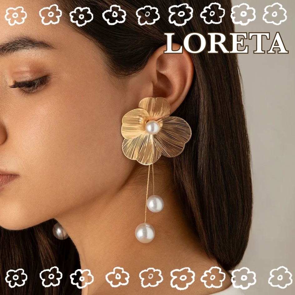 【LORETA】Pearl Gold Drop Down ピアス★結婚式 パーティ