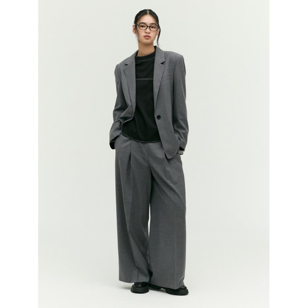 ★E.B.M★ Chin Detail Semi Wide Pants EMP2WPT060