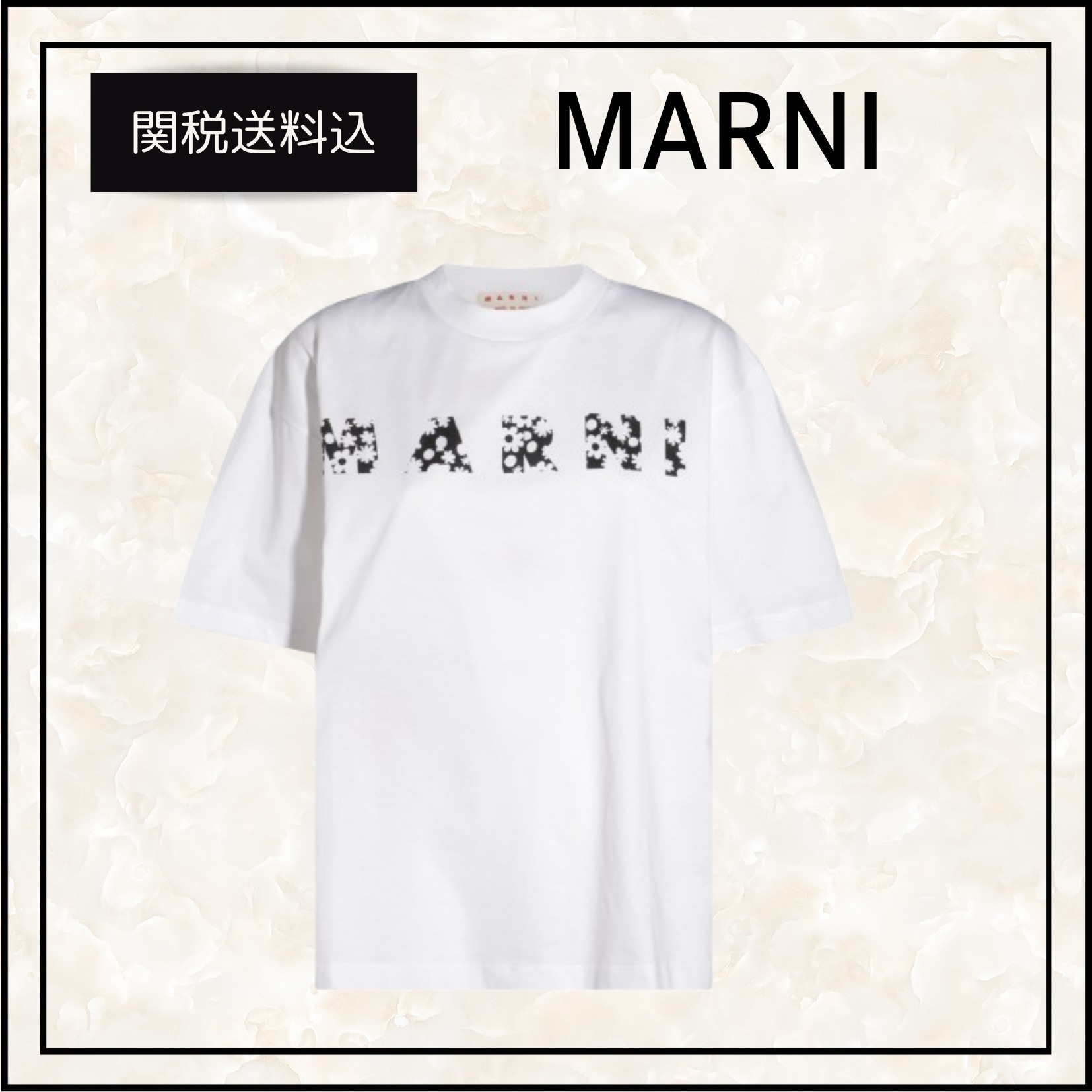 関税送料込★MARNI マルニ Pop Fields ロゴTシャツ