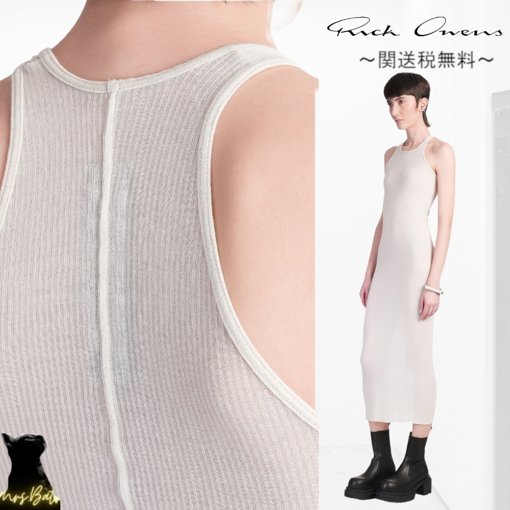 Rick Owens Ribbed dress Beige RP01E7549RC 関税・送料無