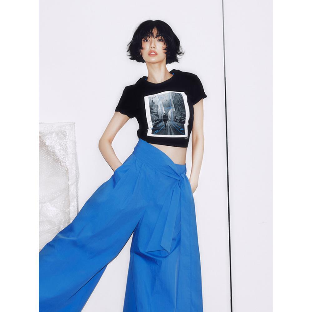 ★E.B.M★ Printed Crop T-shirt EMP5WTS050