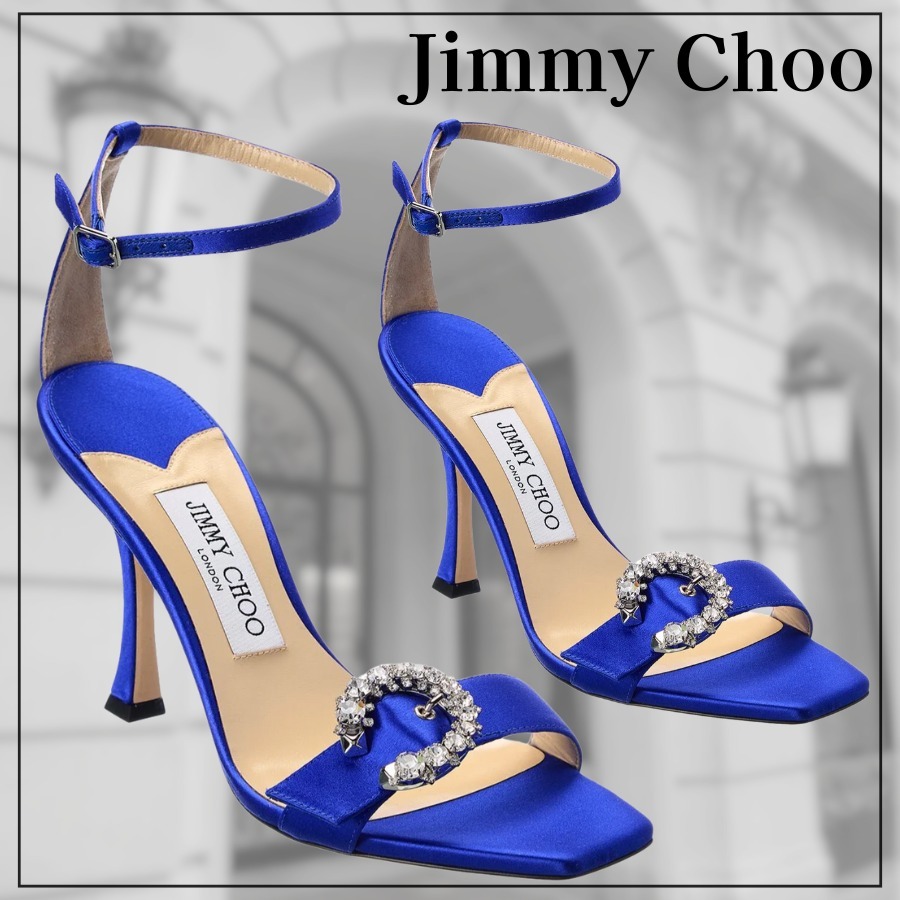 【Jimmy Choo】Marsai 90 サンダル ★ クリスタル装飾 レザー