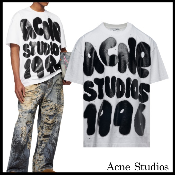 関税送料込◆Acne Studios◆スプレーロゴ 半袖Tシャツ