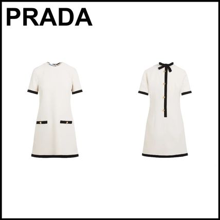 美品】PRADA シャツ ワンピース ショート アイボリー 38新