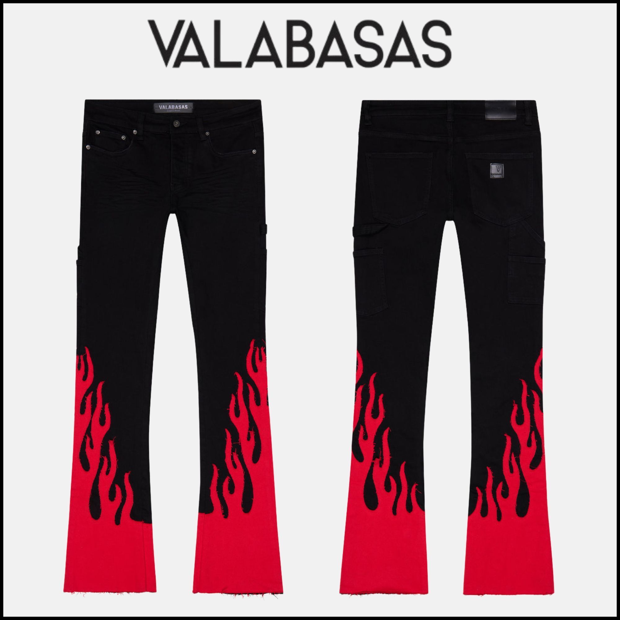 ★VALABASAS★ FLAME フレーム ブラックフレア パンツ