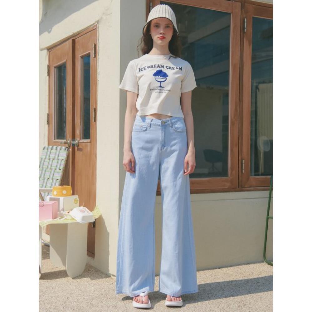 ◆UNKNOWN PLANET◆ UP267 Wide Denim Pants Light Blue