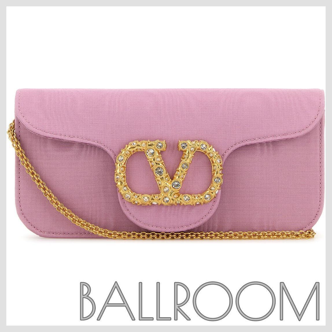 クラッチバッグ VALENTINO PINK FABRIC LOCO CLUTCH