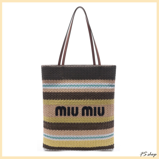 MiuMiu 正規品/関税送料込み ラピア エフェクト ウーブンバッグ