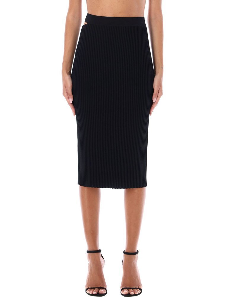 HELMUT LANG カットアウトディテールニットミディスカート