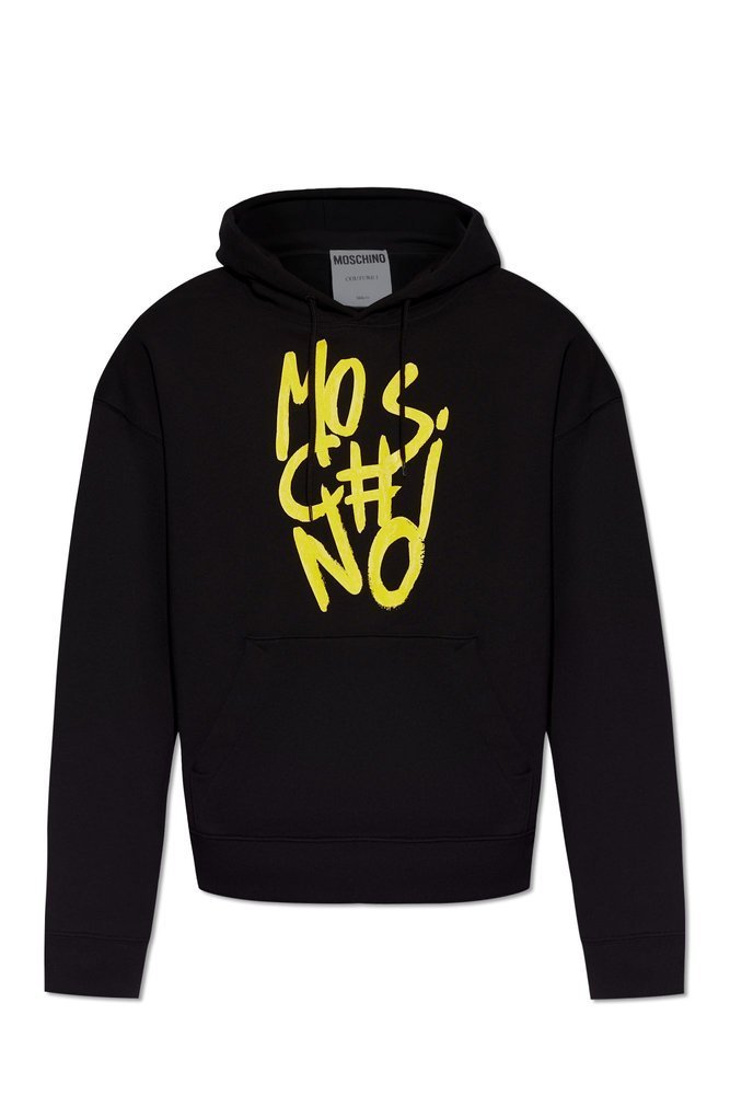 Moschino ロゴプリントドローストリングフーディ