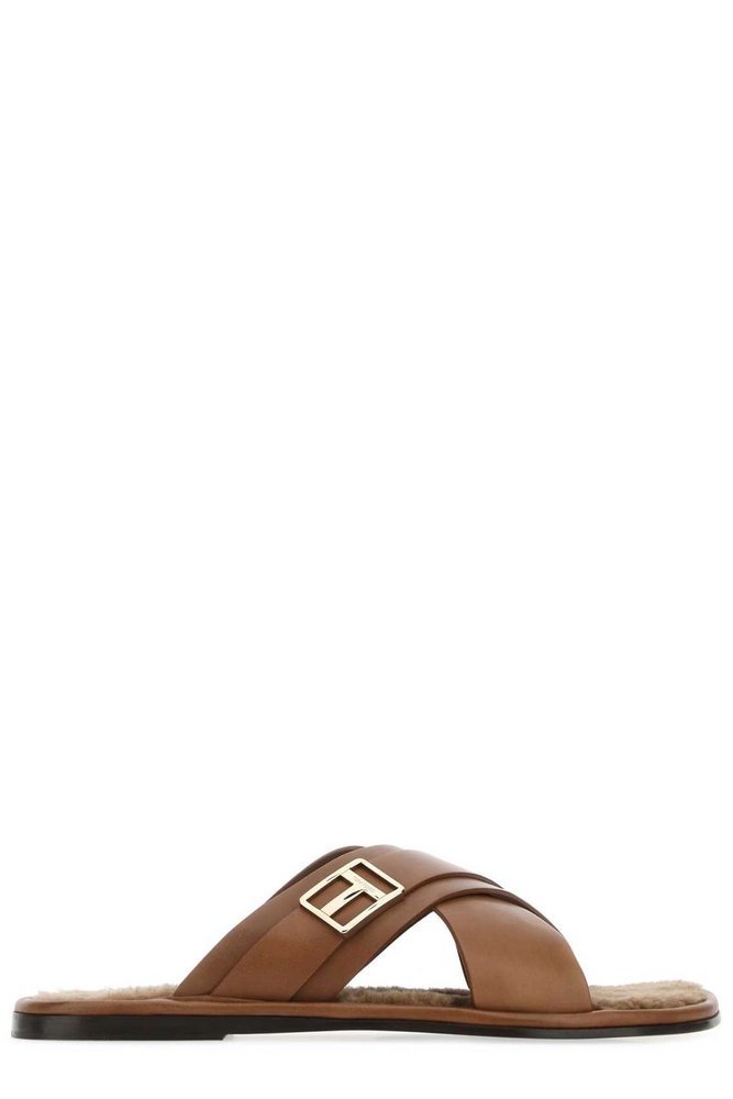 TOMFORD ロゴプラーククロスストラップサンダル