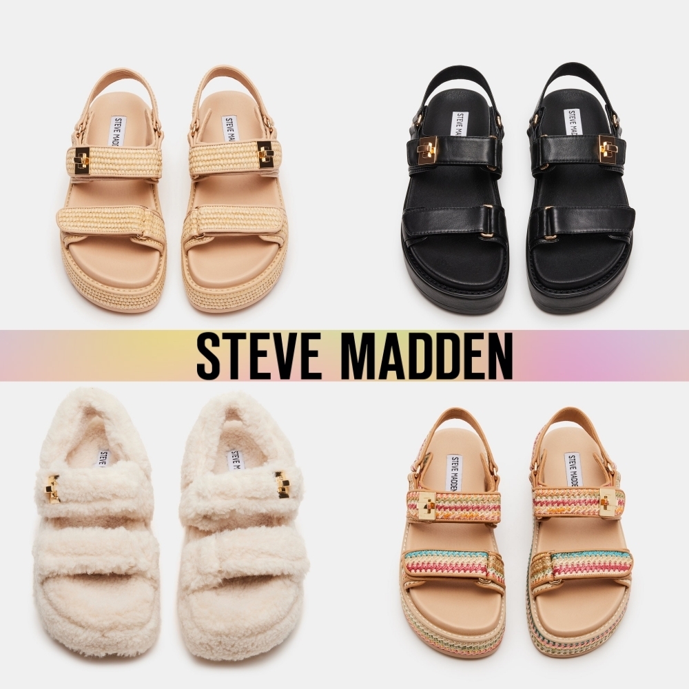 ★Steve Madden★BIGMONA厚底ラフィアサンダル 全4色 レディース