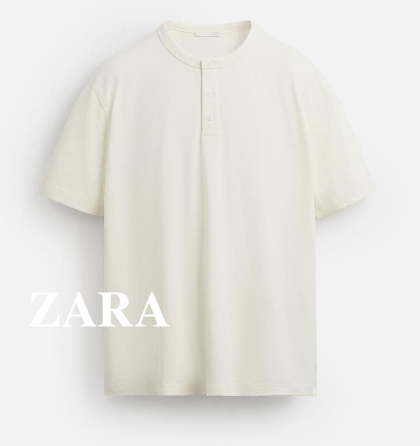 ★ドイツ発*ZARA*新作*ヘンリーネック半袖Tシャツ/EC★