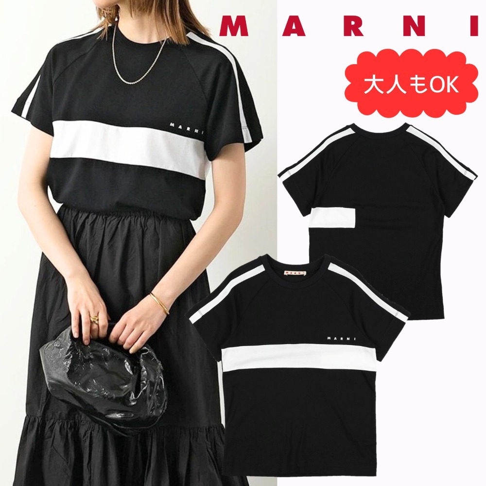 関税送料込★MARNI KIDS/ラインデザイン 半袖Tシャツ