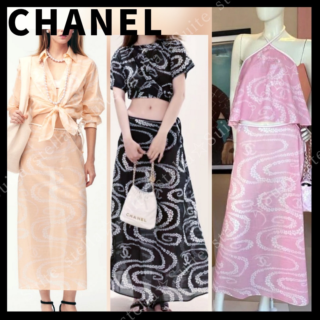 国内発送【CHANEL】ココビーチ☆スカート★シアー☆ロング丈