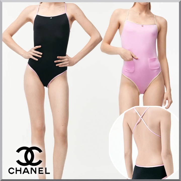 《バックが可愛い♡2色》CHANEL ココビーチ ワンピース水着