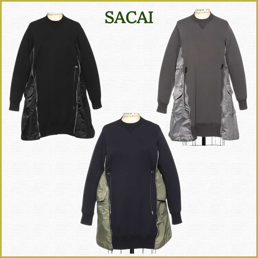 国内発送【sacai】コンビネーション スエットドレス