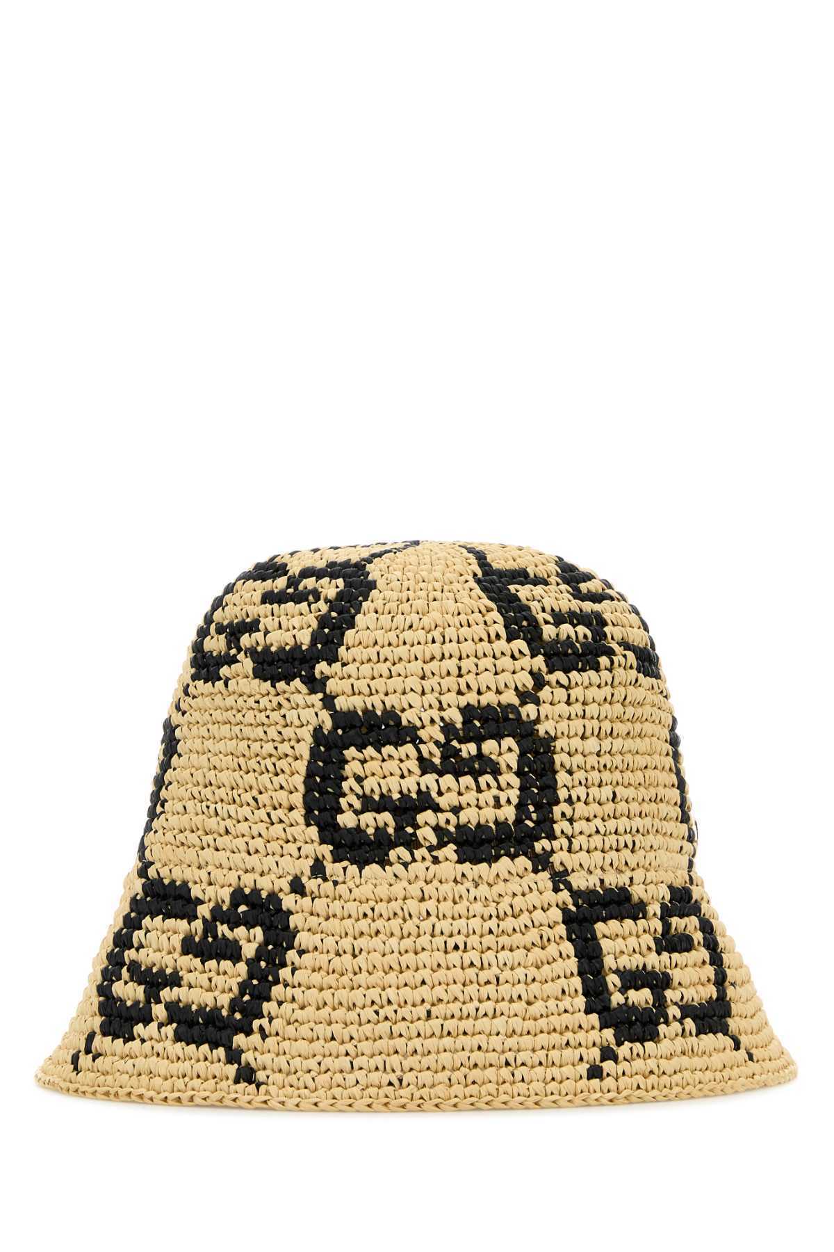 【関税&送料込】Gucci Embroidered Raffia Gucci Summer Bucket