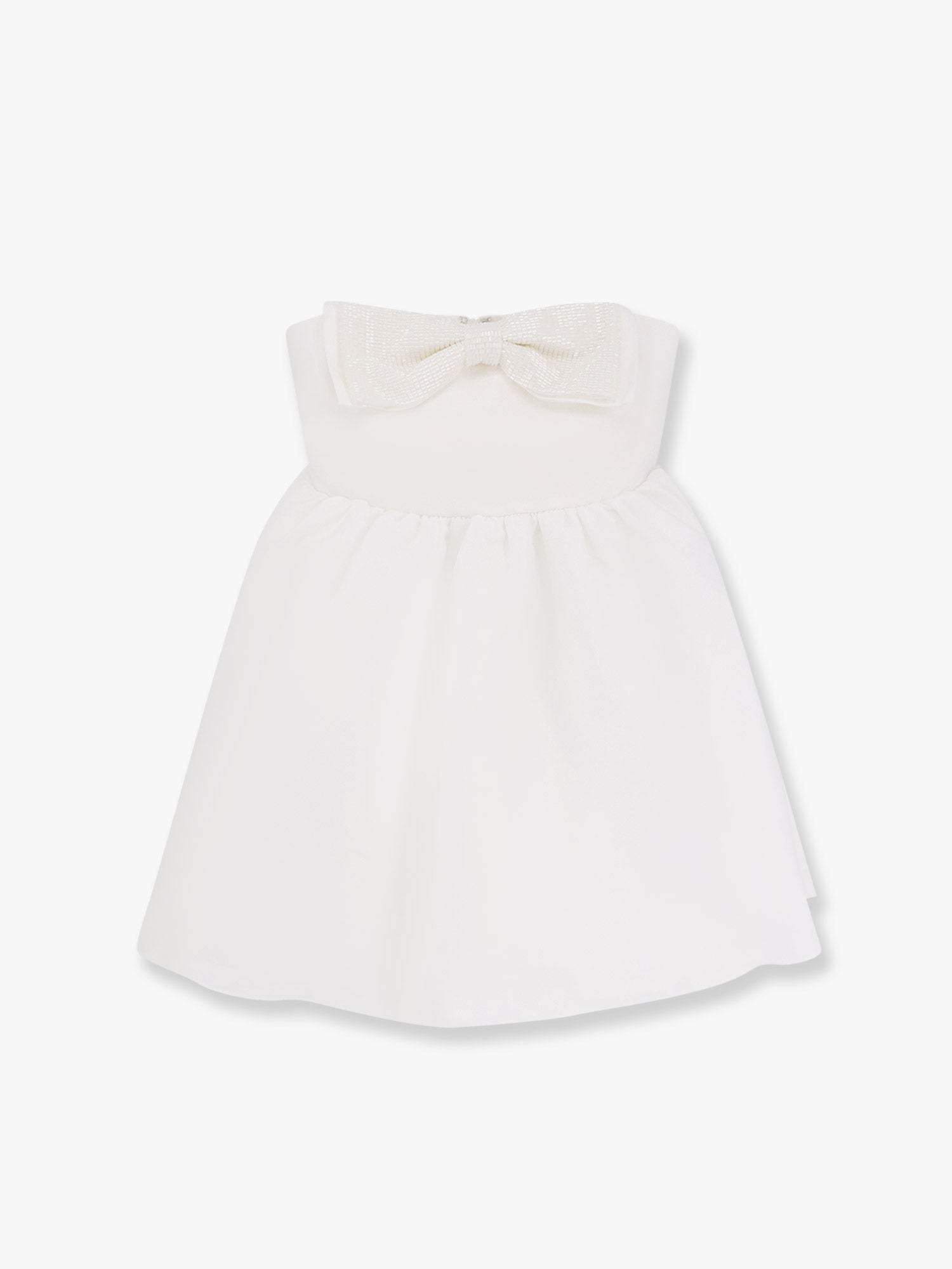 ワンピース SELF PORTRAIT Taffeta decollete dress with bow Bianco
