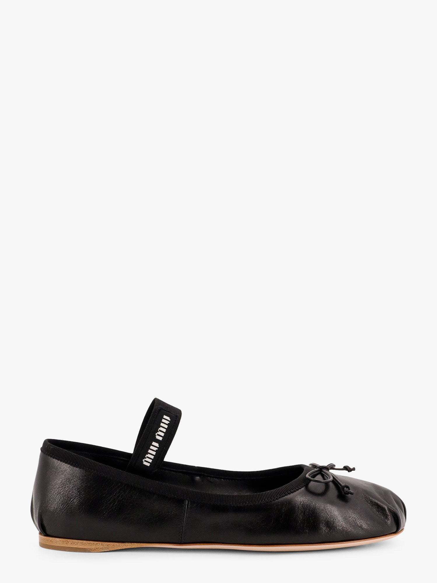 フラットシューズ MIU MIU Leather Ballerinas Nero