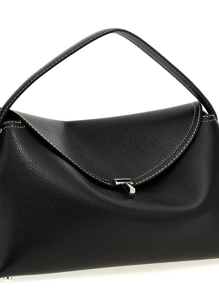 関税込/国内発送《TOTEME》T-Lock grained-leather top handle