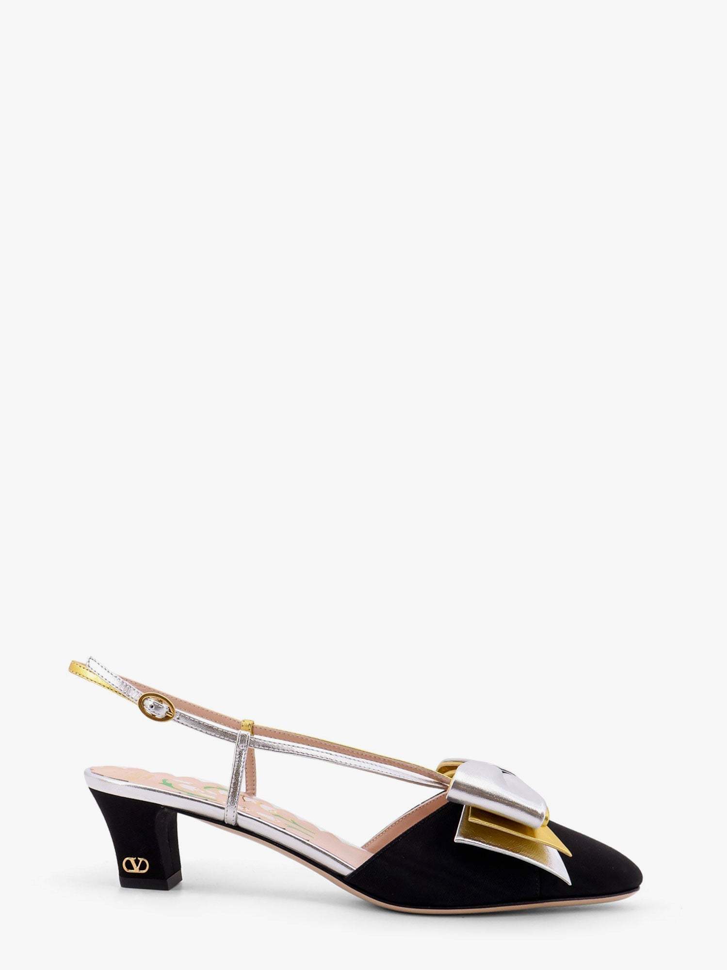 シューズ・サンダルその他 VALENTINO GARAVANI Bowow moire fabric slingback Nero