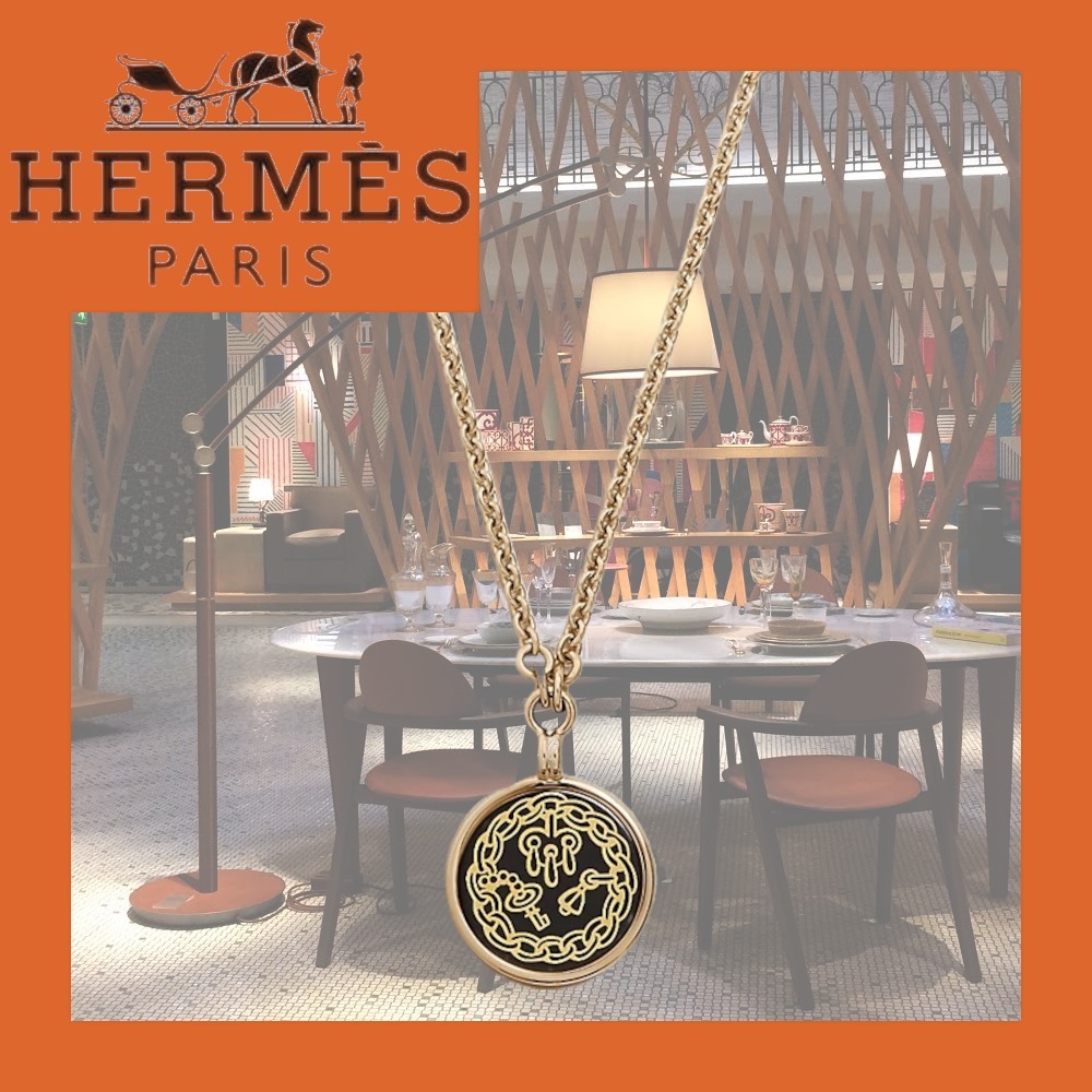 ☆レア☆ HERMES Medaille Chaines et Gris-Gris ネックレス PM