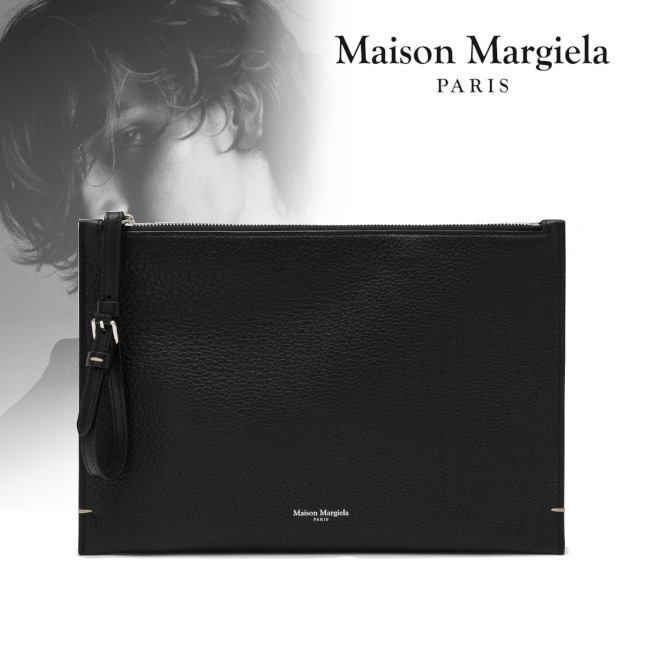 正規店【Maison Margiela】ロゴ 大きな レザー トートバッグ