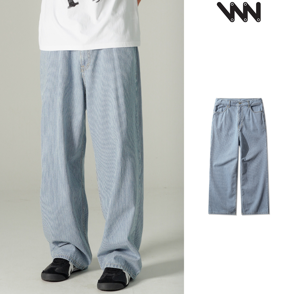 【WV PROJECT】25SS★ Nine Stripe Wide Denim Pants