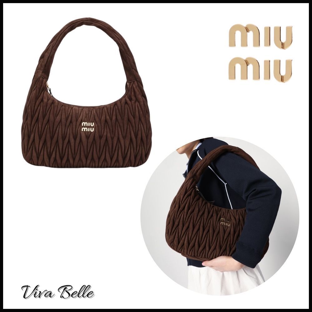 【VIP価格！】MiuMiu《ワンダー》XLバッグ キルティングスエード