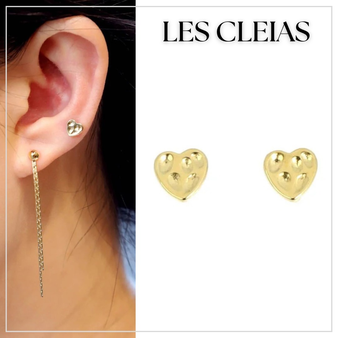 【LES CLEIAS】金メッキのレノンイヤリング