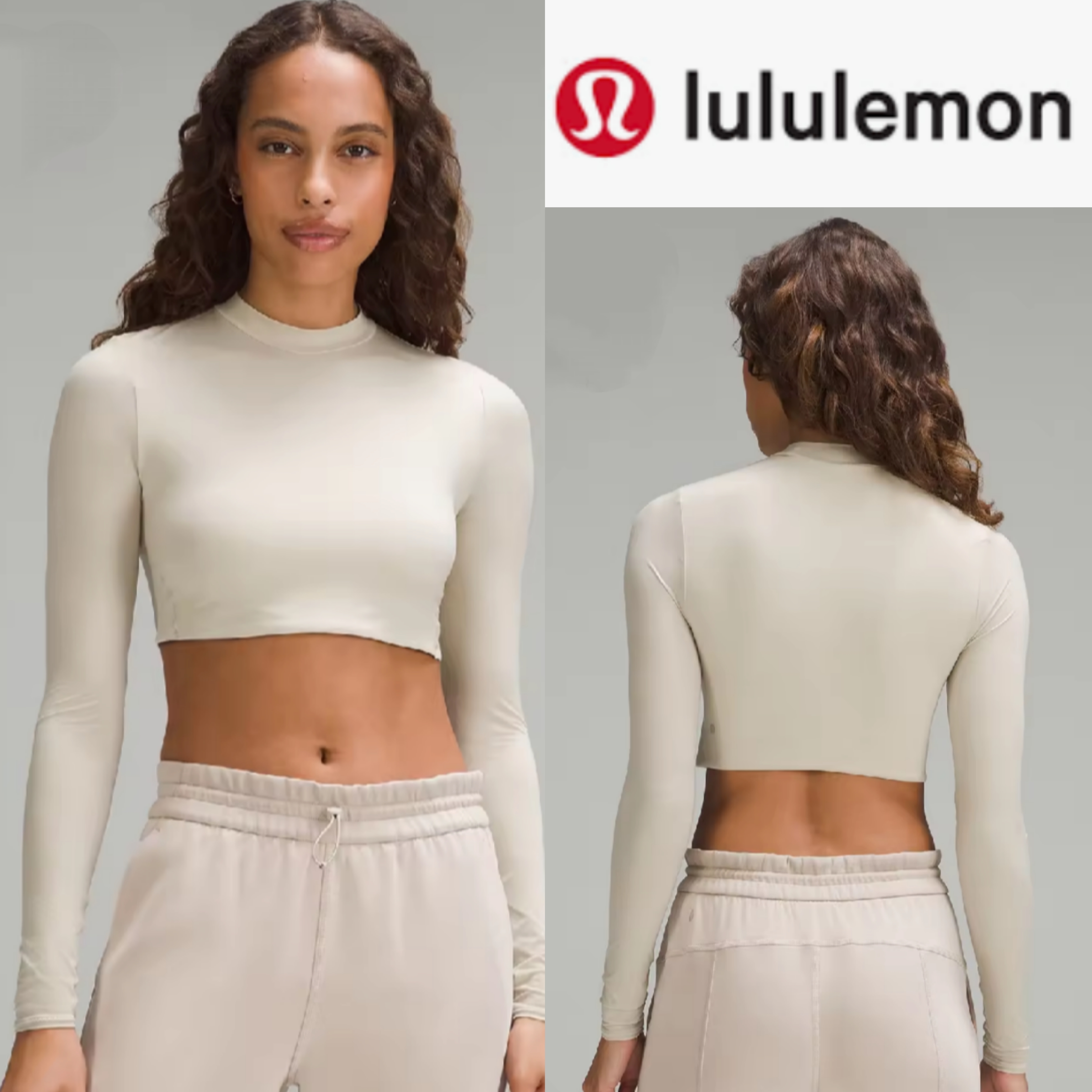 フィットネストップス lululemon Women's Nulu Mockneck Super Cropped Long Sleeve