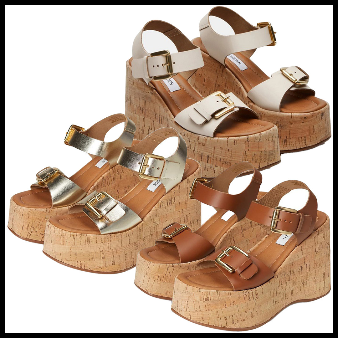 セール! Steve Madden プラットフォーム ウェッジ 厚底 サンダル