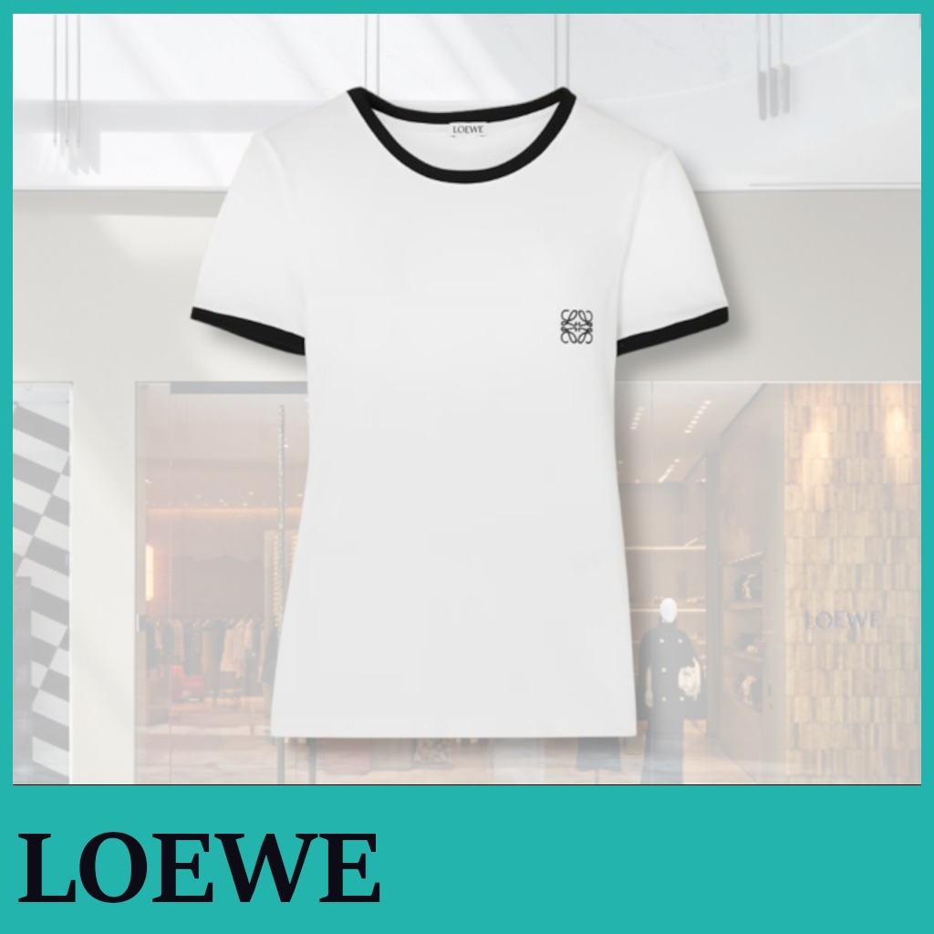 LOEWE★アナグラム刺繍コットンジャージーTシャツ