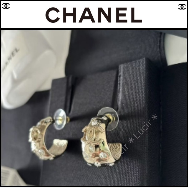 ☆輝きを添えて☆CHANEL《24B》CCロゴ フープ ピアス