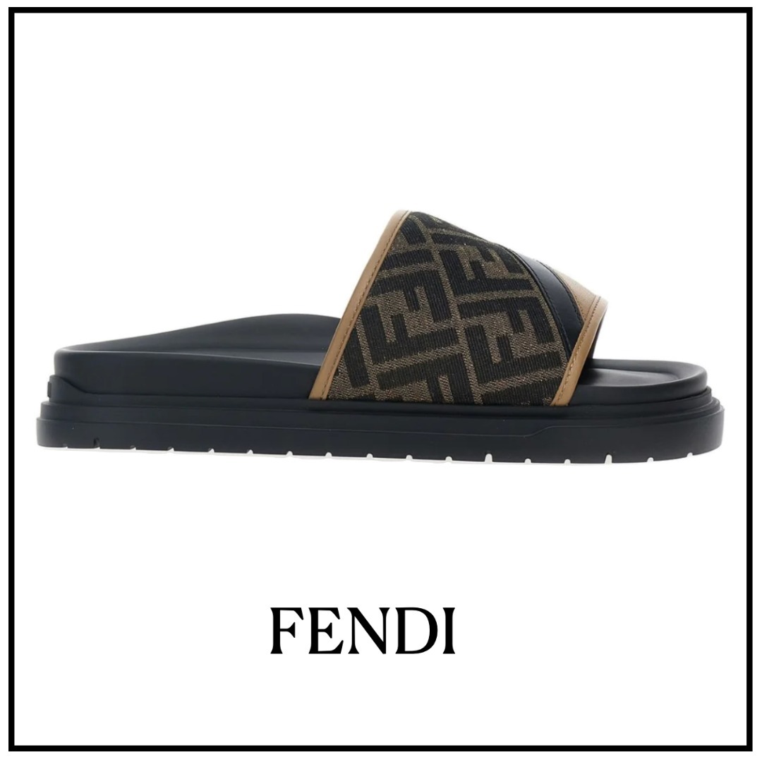 【FENDI】ダイアゴナル FF ジャカード スライド
