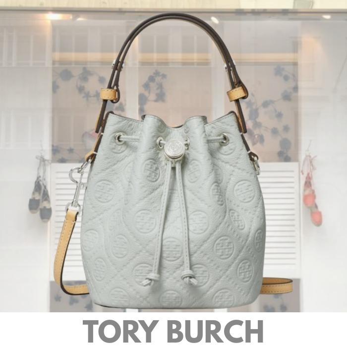 人気♪【Tory Burch】ミニTモノグラム レザー バケットバッグ