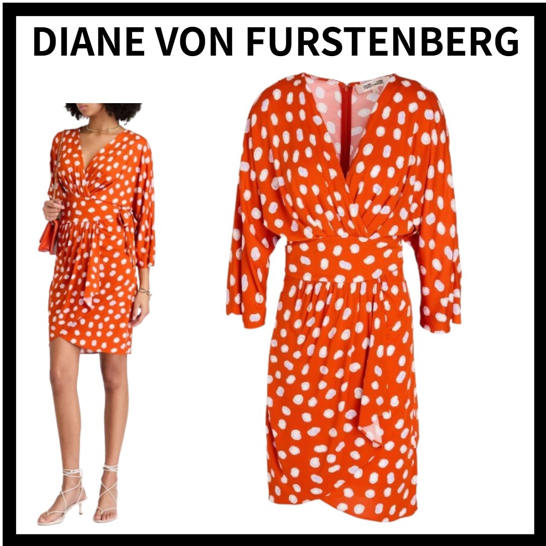 DIANE VON FURSTENBERG ジャージー ラップ風ミニワンピース