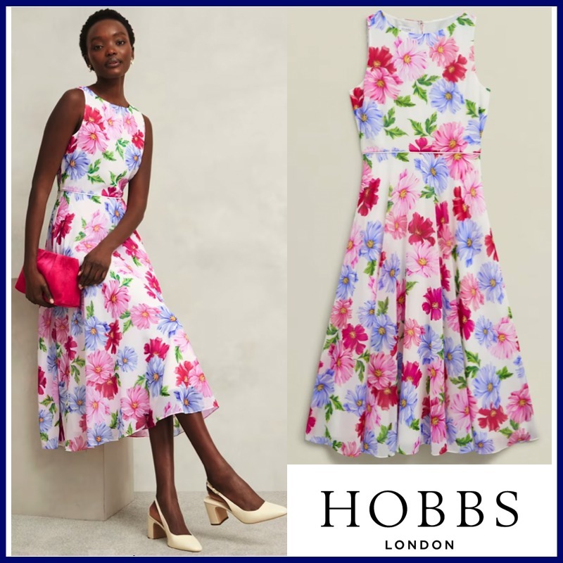 安心/国内発送【HOBBS】鮮やか可愛い♪フローラルワンピース
