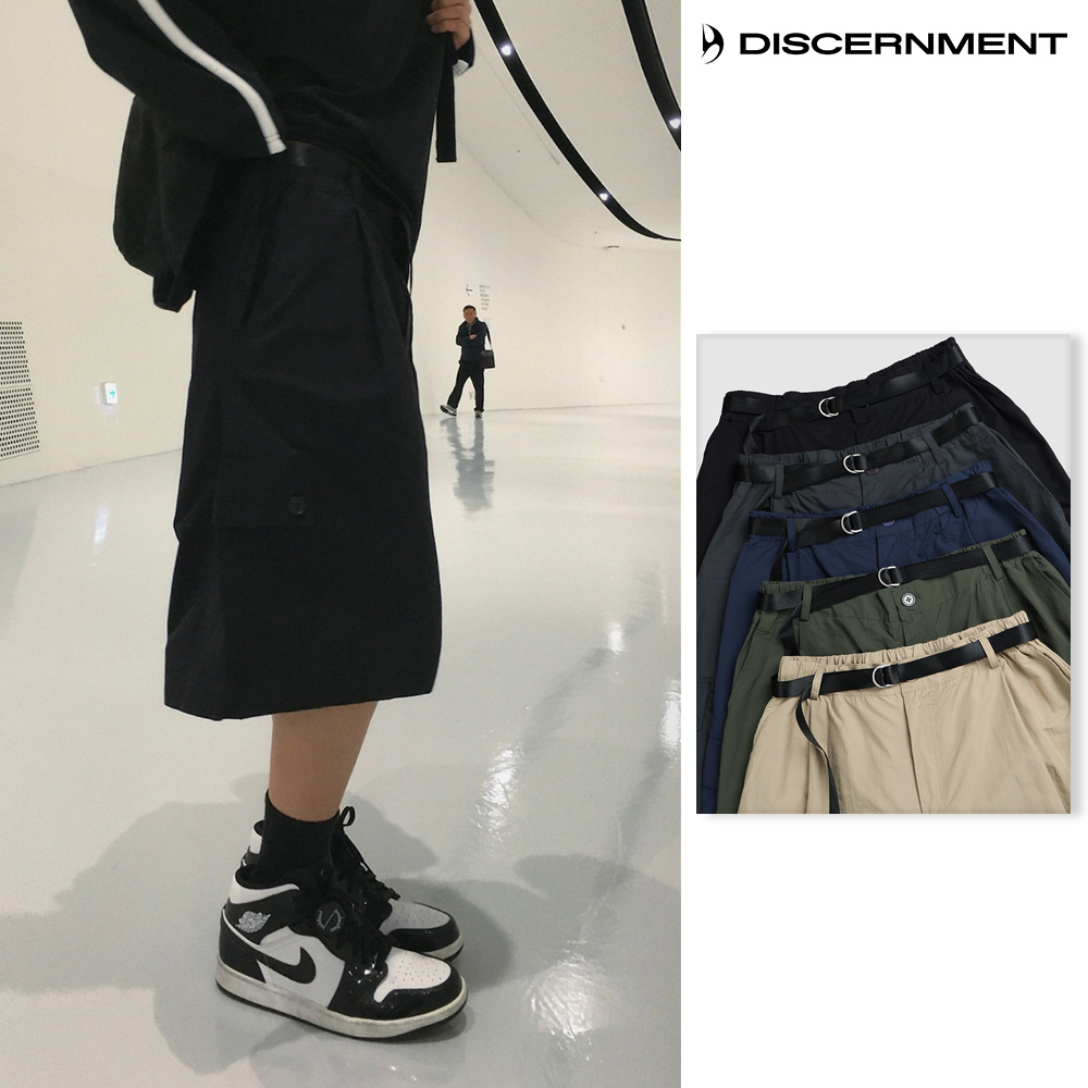 【DISCERNMENT】Heri Work Belt Bermuda Pants